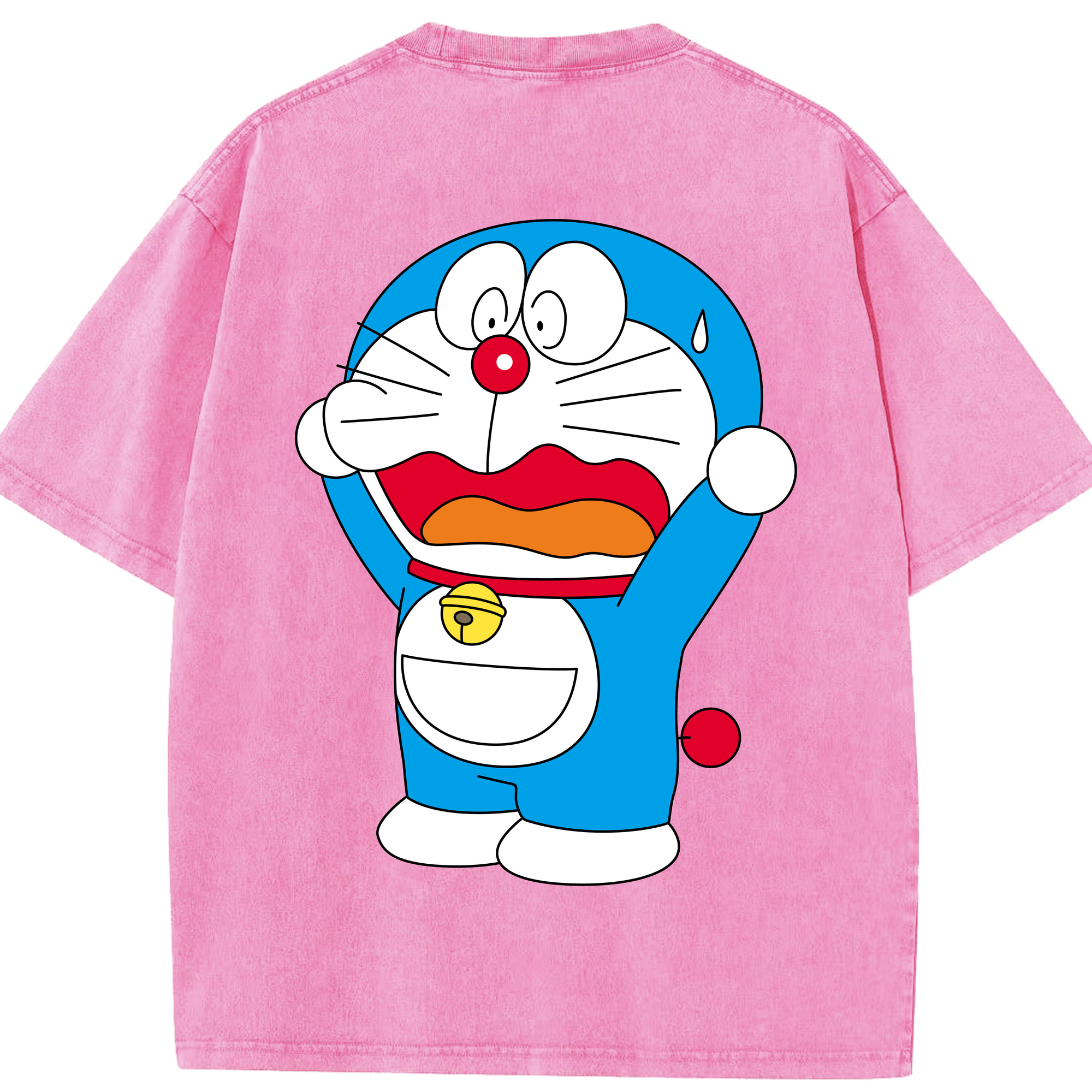 （画像用） ドラえもん Doraemon 綿100% ヴィンテージ風 半袖Tシャツ（背面プリント）